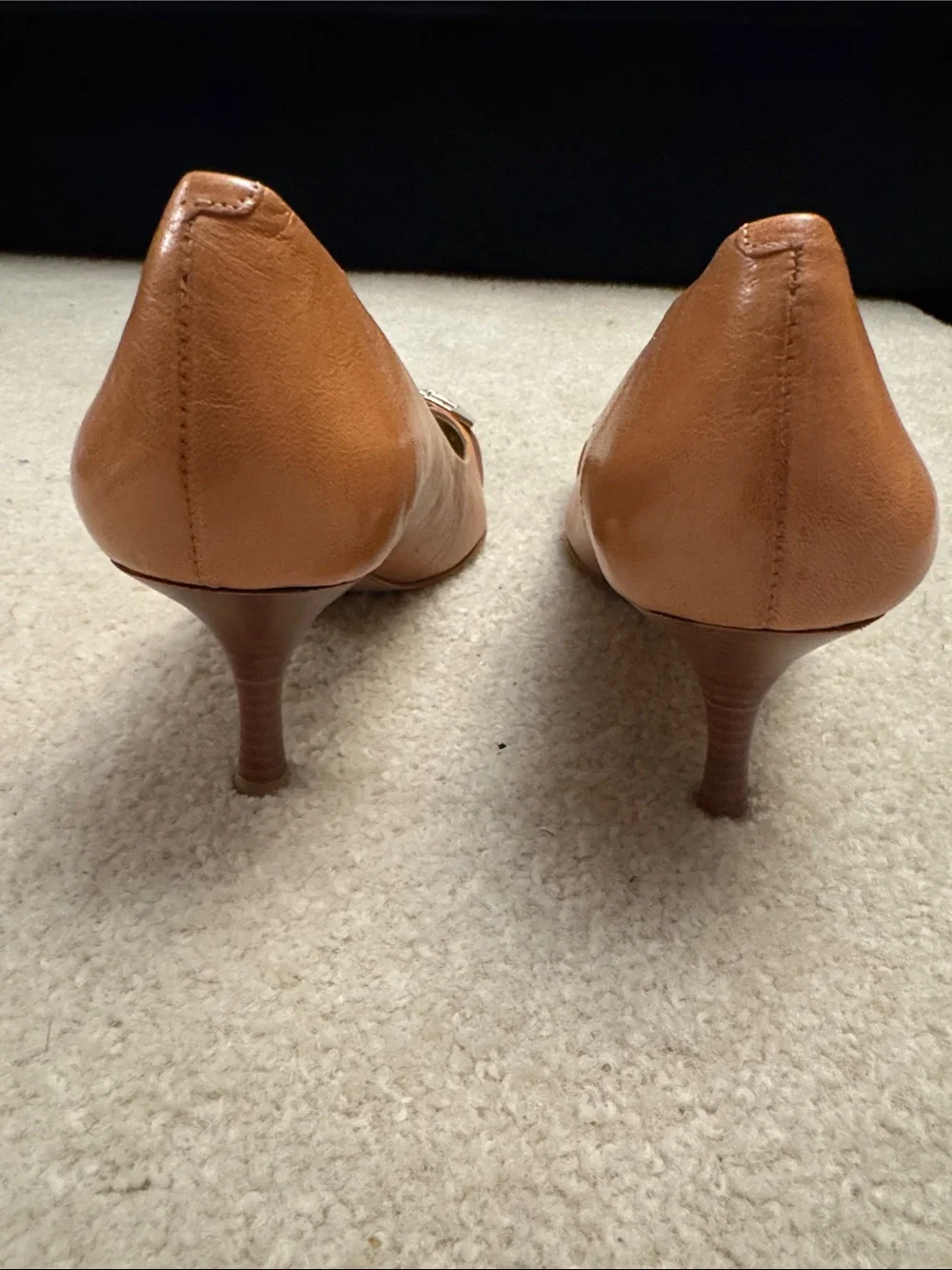 Nine West Cognac Pointed-Toe Buckle Pumps